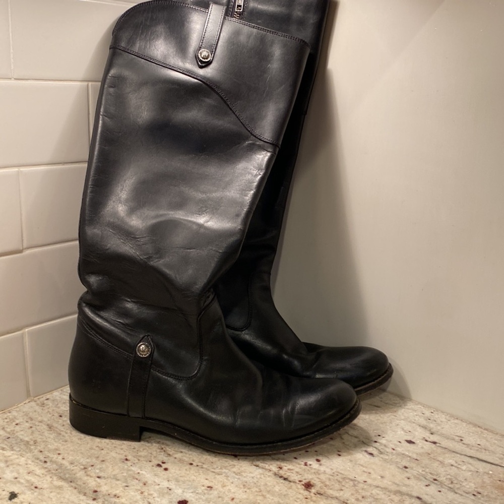 Frye vintage black Melissa style tall riding boots Size 8.5 - Picture 12 of 12
